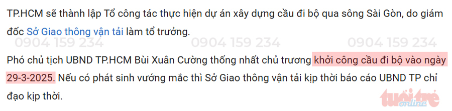 cau di bo qua song sai gon se khoi cong vao 29/3/2025
