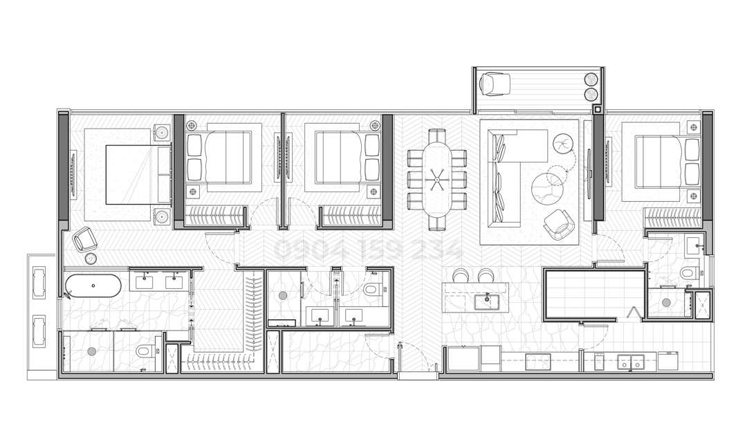 Căn 4 Phòng Ngủ Narra Residences